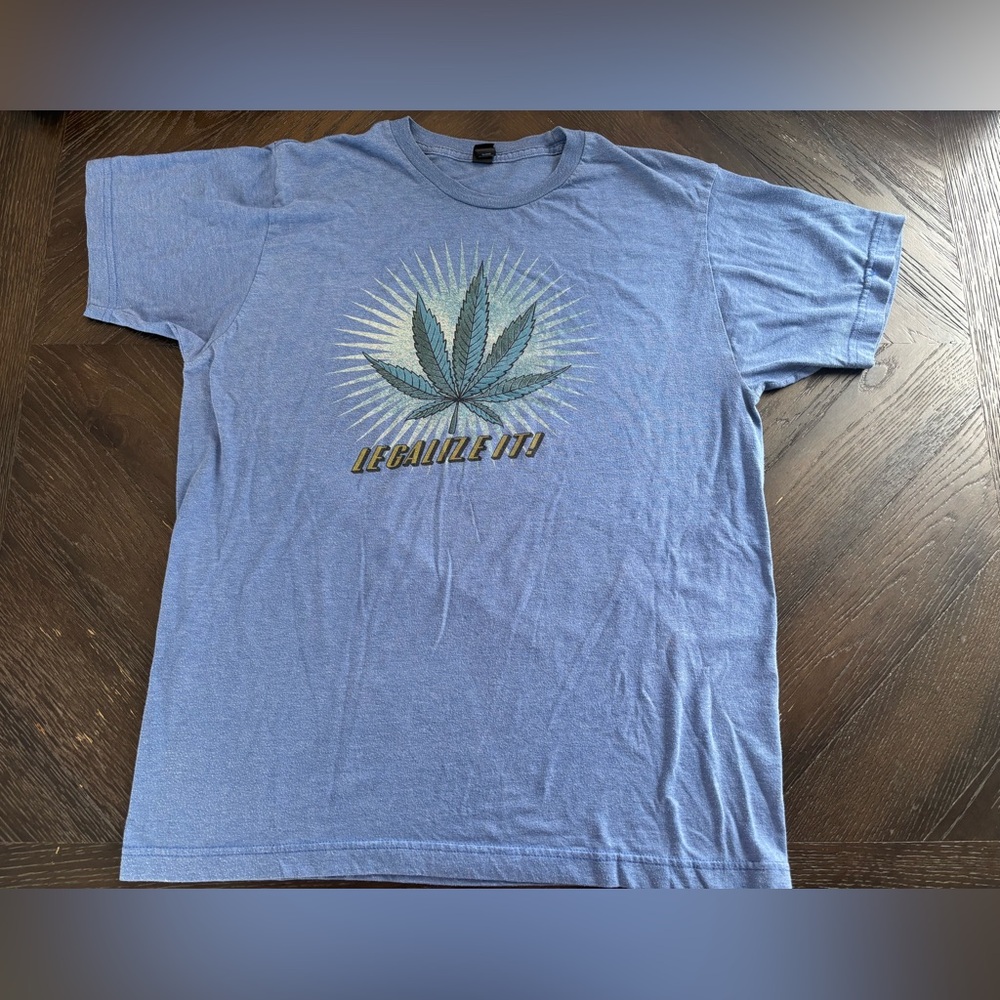 Tultex Blue‎ Graphic 'Legalize It!' Short Sleeve Tee
